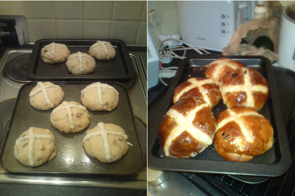Hot Cross buns b4 and after